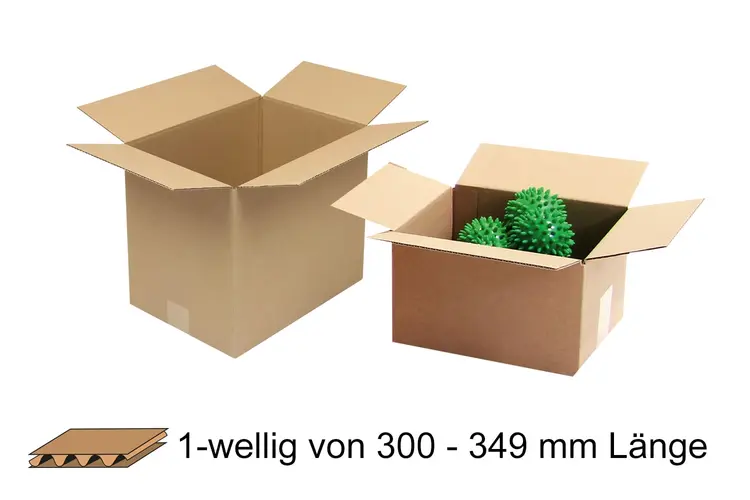 (DHL-Kleinpaketversand) Wellpapp-Faltkarton, 1-wellig, braun, Qual. 1.20 | 342 x 242 x 66 mm (L x B x H) Innenmaß | VE = 50 Stück