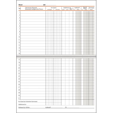 SIGEL Fahrtenbuch FA514 DIN A5 für PKW/LKW 32Blatt