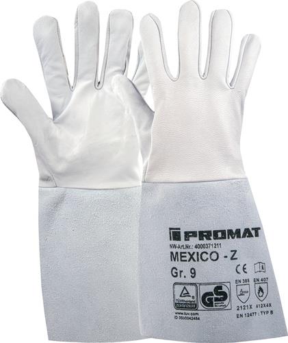 Schweißerhandschuhe Mexico Z Gr.11 grau Ziegennappa-/Spaltleder 10 PA || VE = 10 PA