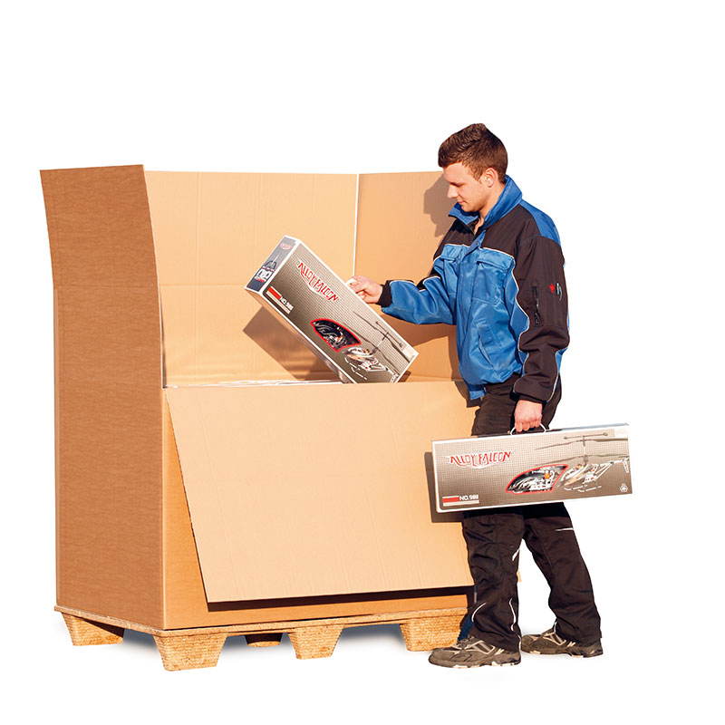 Palettencontainer 2-wellig, braun, Qual. 2.40 | 780 x 580 x 750 mm (L x B x H) Innenmaß | VE = 10 Stk.