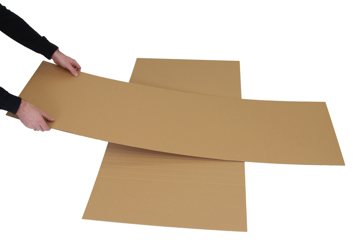 Wellpapp-Kreuzverpackung, weiß, höhenvariabel, DIN A2 | 600 x 425 x 30–120 mm (L x B x H) Innenmaß | VE = 25 Stk.