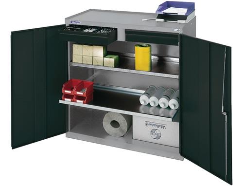 Werkzeug-/Beistellschrank H1000xB1000xT500mm 1Schubl.2BD grau/blau STUMPF || VE = 1 ST