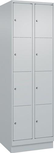 Fächerschrank Classic PLUS H1950xB600xT500mm m.Sockel Anz.Fächer 2x4 lichtgrau || VE = 1 ST