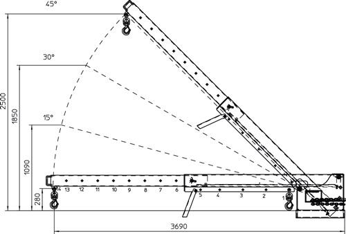 Teleskoplader max.3690mm Trgf.5000kg silber verz.f.Gabelstapler BAUER || VE = 1 ST