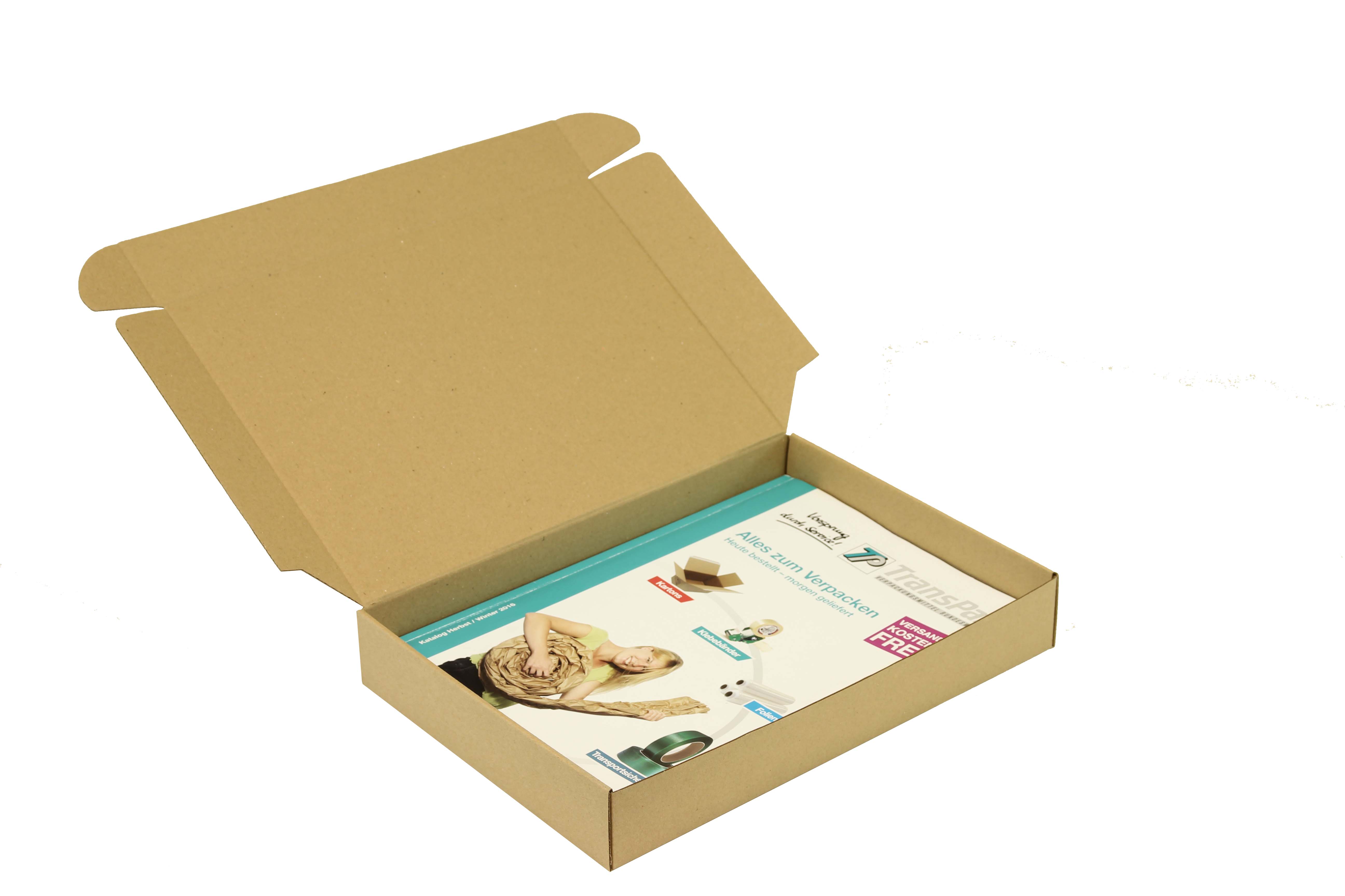Klappschachtel 1-wellig, braun, Qual. 1.30, DIN A4 | 301 x 213 x 45 mm (L x B x H) Innenmaß | VE = 25 Stk.