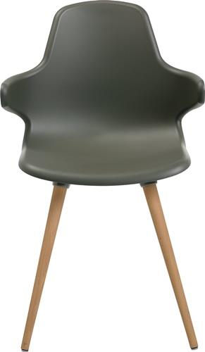 Mehrzweckstuhl umbragrau Holzbeine Buche m.Armlehnen VE=2 St.im Krt.TOPSTAR || VE = 2 ST