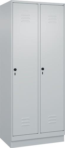 Garderobenschrank m.Sockel H1950xB800xT500mm lichtgrau 2Abt.C+P || VE = 1 ST