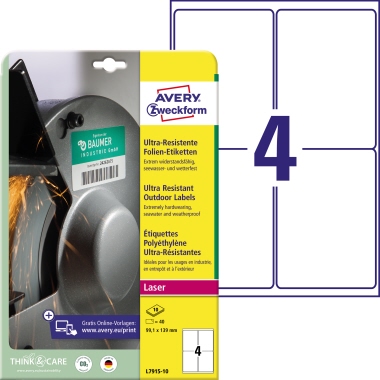 Avery Zweckform Folienetikett L7915-10 99,1x139mm 40 St./Pack.