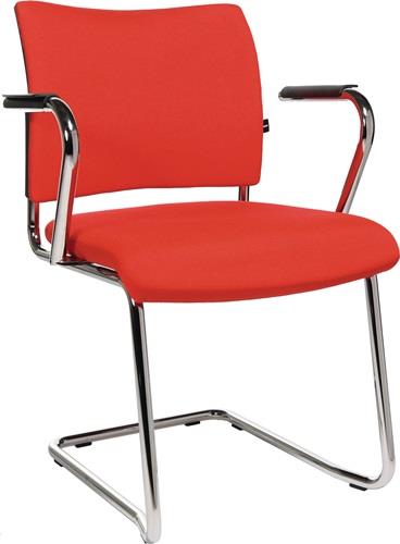Schwingstuhl Rückenlehne gepolstert Stoff rot Rdrohr D.22mm || VE = 2 ST