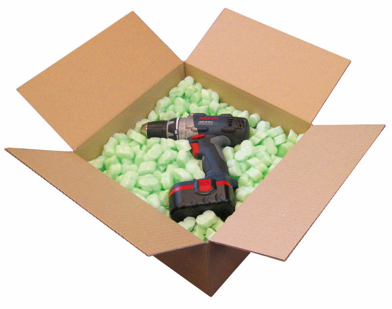 Verpackungschips flo-pak® Green, antistatisch | 500 Liter pro Sack | VE = 3 Stk.