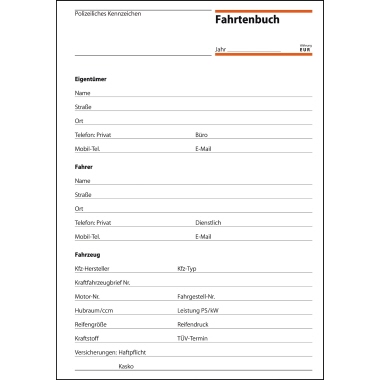 SIGEL Fahrtenbuch PKW FA513 DIN A5 32Blatt