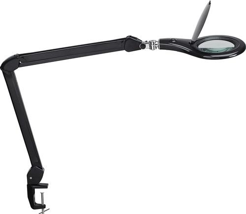 LED-Lupenleuchte Glaslinse 127mm (5 Zoll) Tischklemme schwarz || VE = 1 ST
