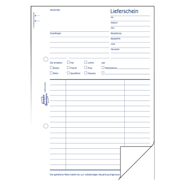 Avery Zweckform Lieferschein 723 DIN A5 2x50Blatt