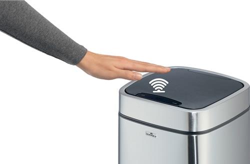Abfallsammler NO TOUCH 21L 21l H570mm VA/Ku.metallic silber DURABLE || VE = 1 ST