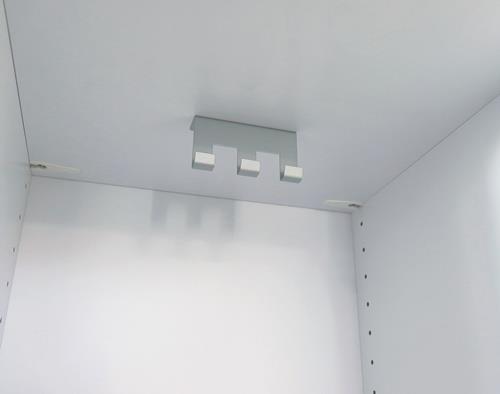 Schließfachschrank Zylinderschl.Weiß/Eiche H1100xB400xT420mm 3 Abt.HAMMERBACHER || VE = 1 ST